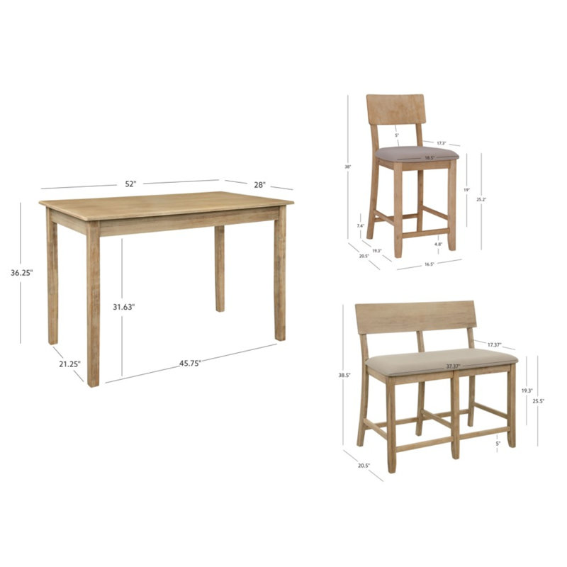 Paxton 4 Piece Dining Set & Reviews Joss & Main